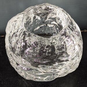 Kosta Boda Snowball Candleholder: Scandinavian Art Glass Votive holder *WARMER*